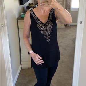 Apt 9 black beaded front sleeveless top